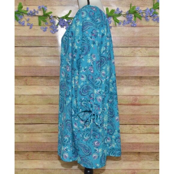 Woman Within Women's Floral Paisley Tunic Blouse Plus Size1X V-Neck 3/4 Sleeve - Picture 5 of 12